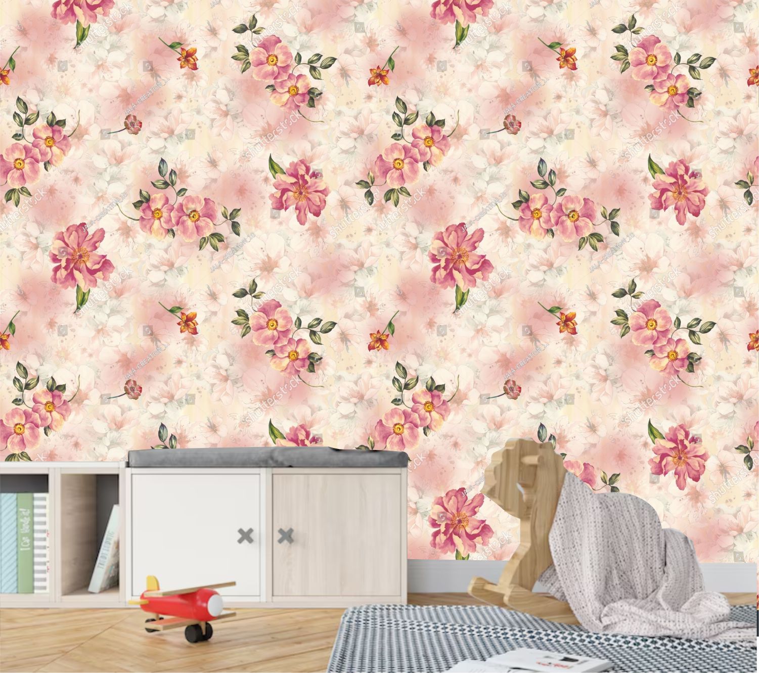 PAPEL DE PAREDE FLORES ROSAS