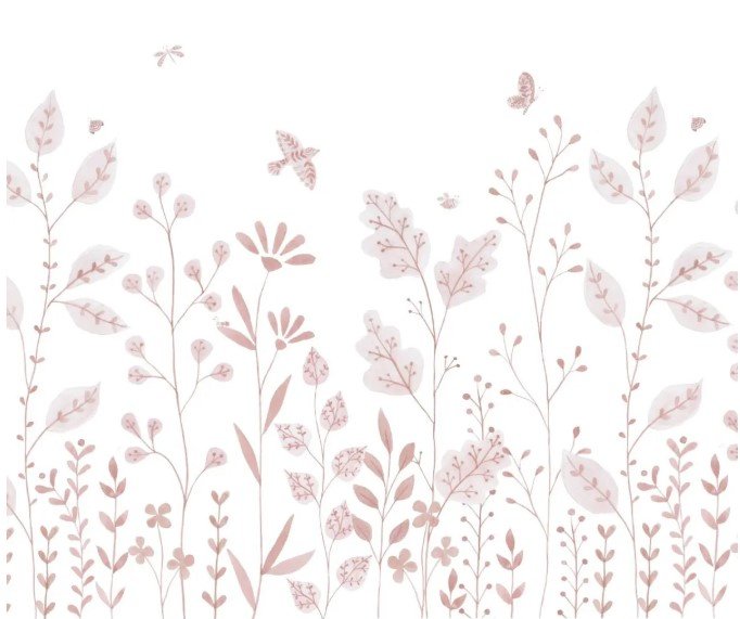 PAPEL DE PAREDE FLORAL ARABESCO TONS DE ROSA