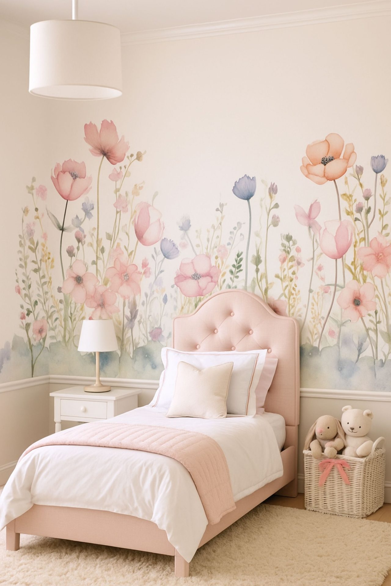 PAPEL DE PAREDE FLORES JARDIM AQUARELA