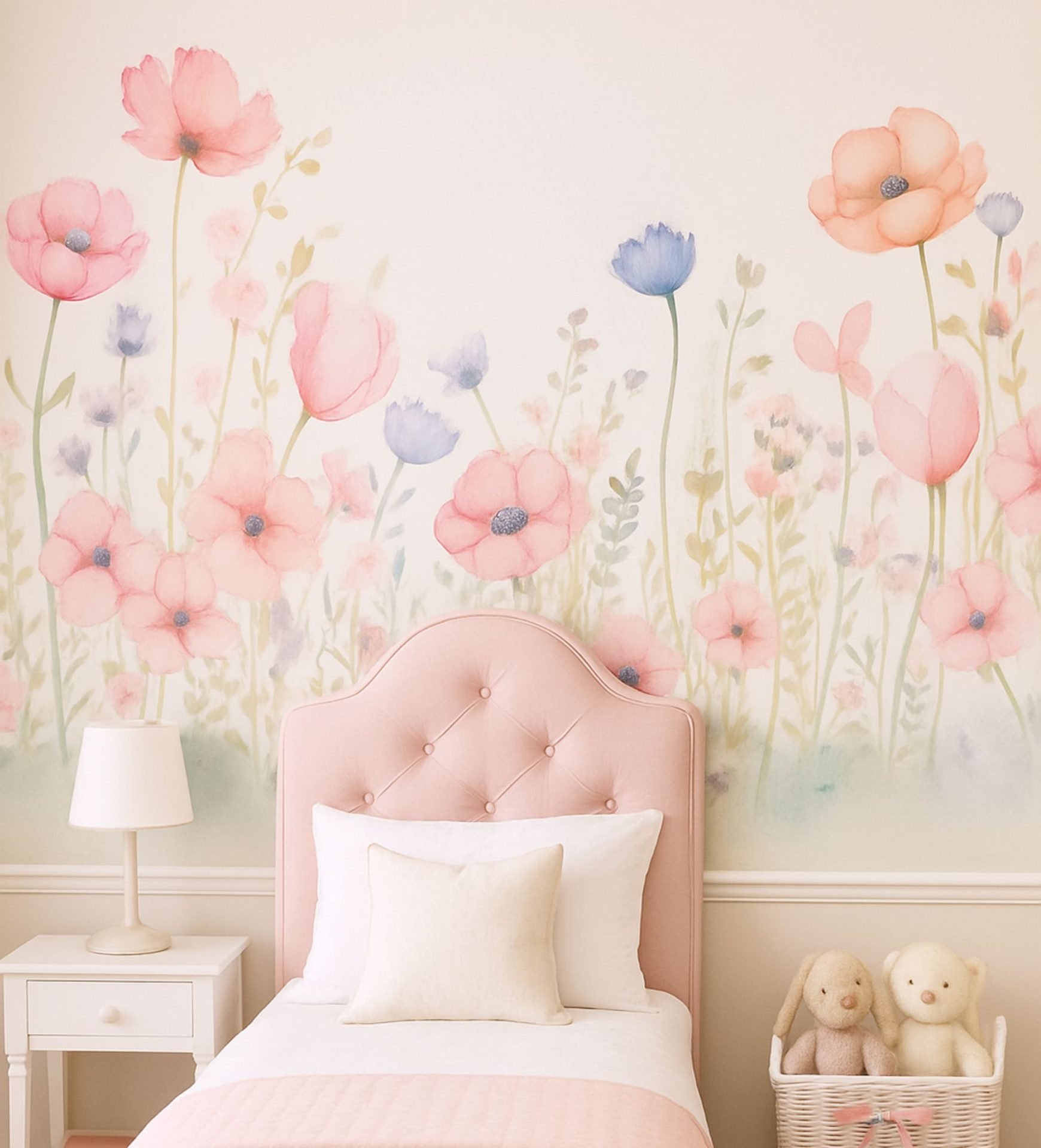 PAPEL DE PAREDE FLORES JARDIM AQUARELA