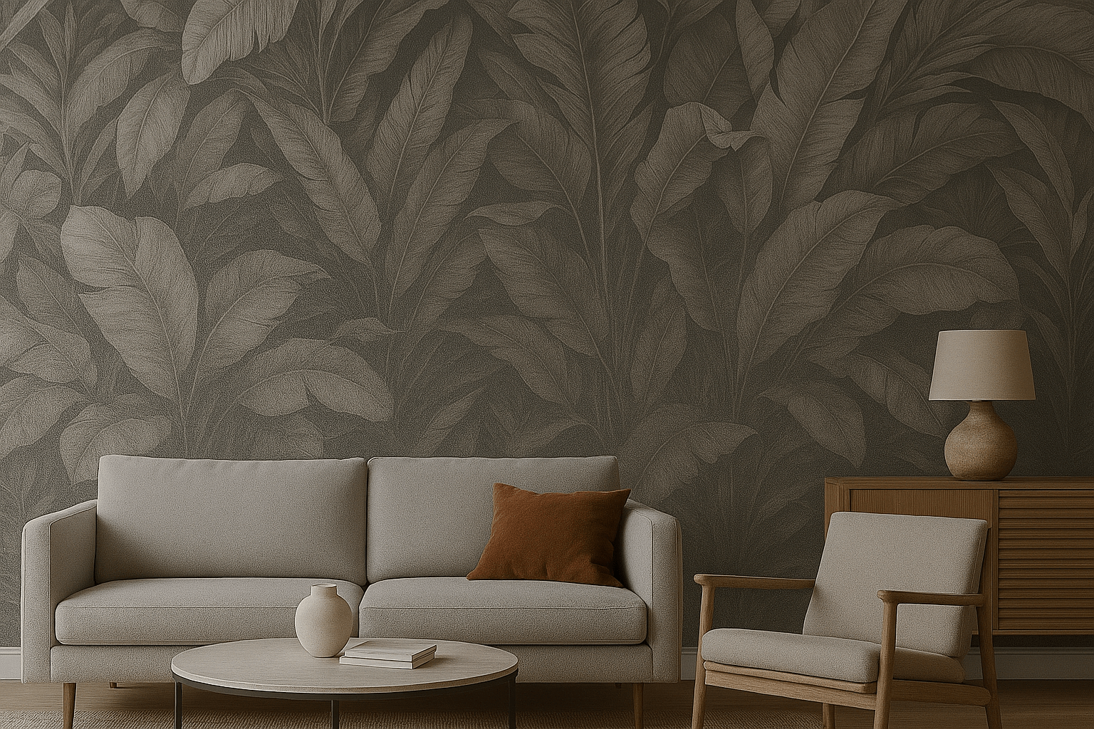 PAPEL PAREDE FOLHAS FOLHAGEM VINTAGE
