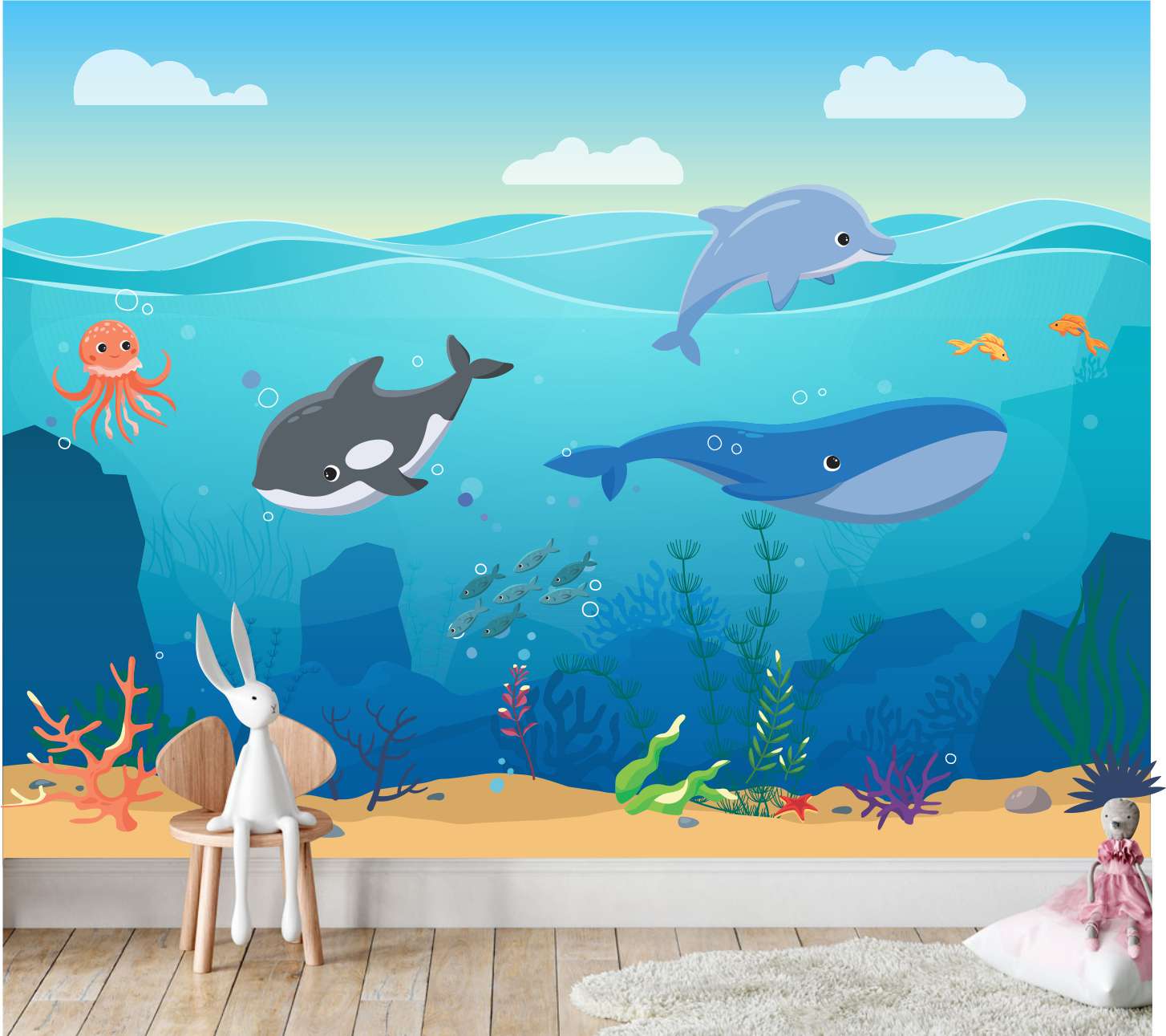 PAPEL PAREDE FUNDO DO MAR