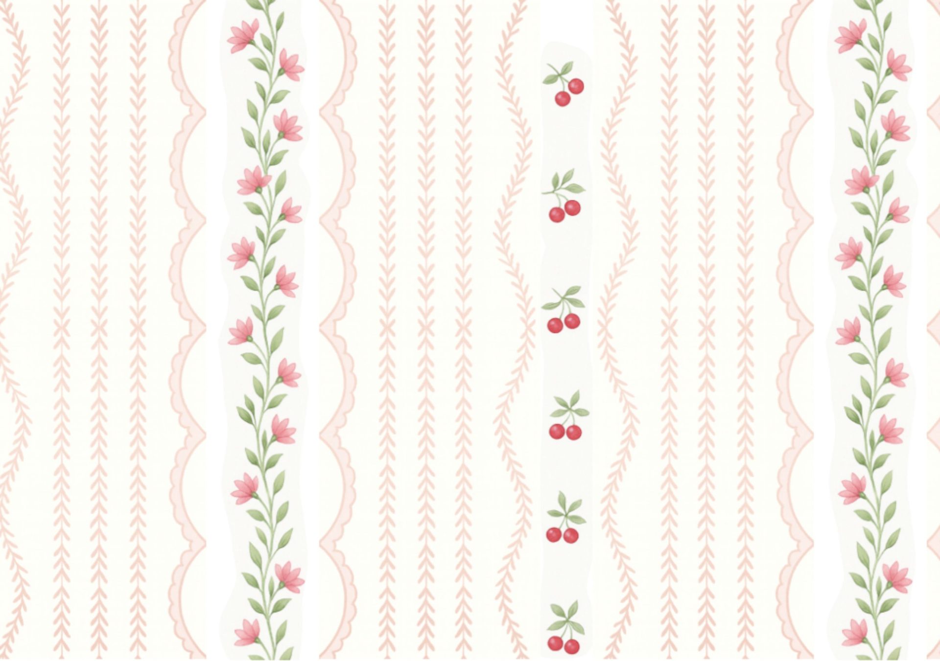 PAPEL DE PAREDE Cherry Dreams ROSA FLORES
