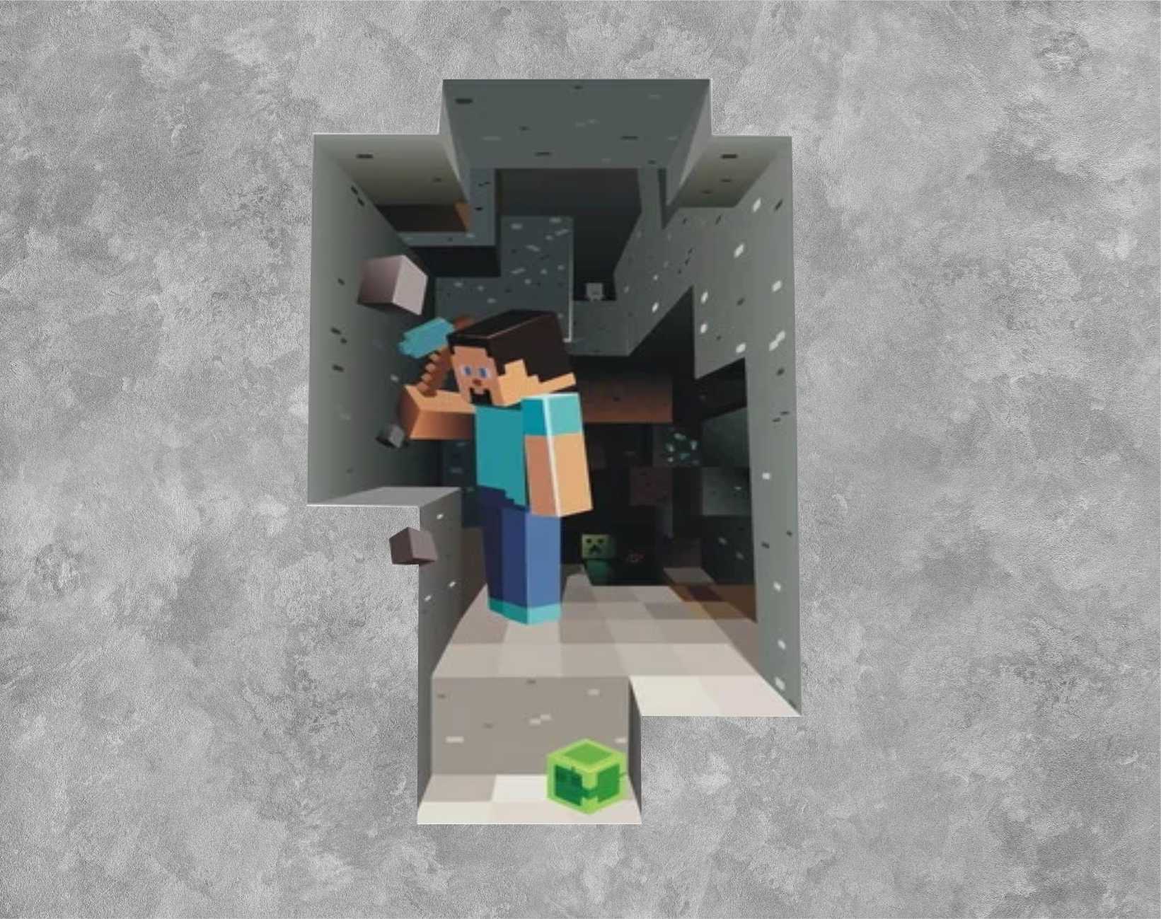 PAPEL DE PAREDE minecraft 3D fundo cimento queimado