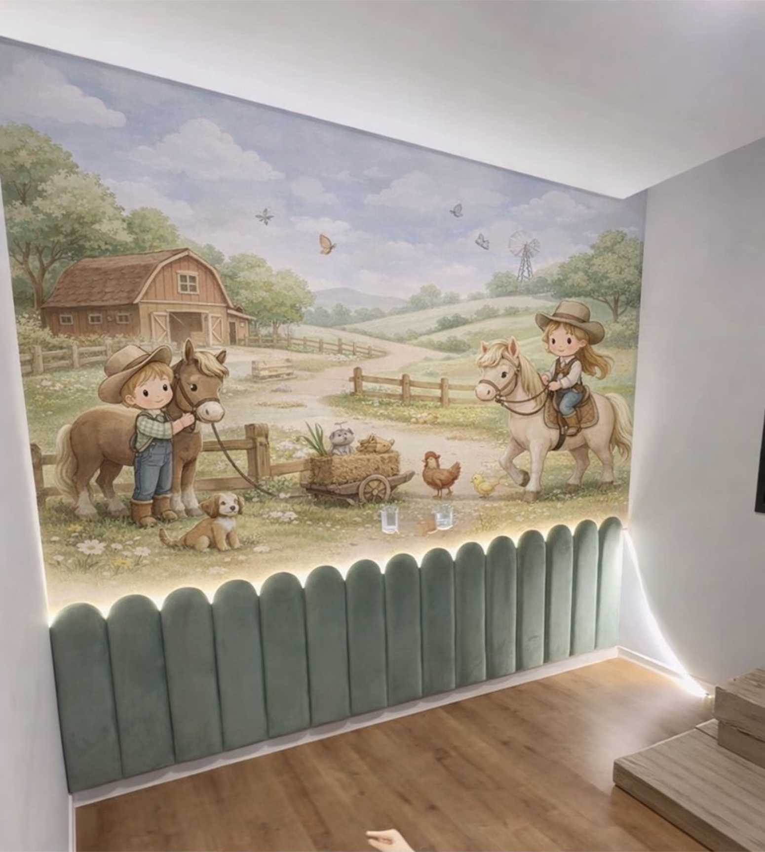 PAPEL DE PAREDE FAZENDINHA CAVALOS COM IRMAOS