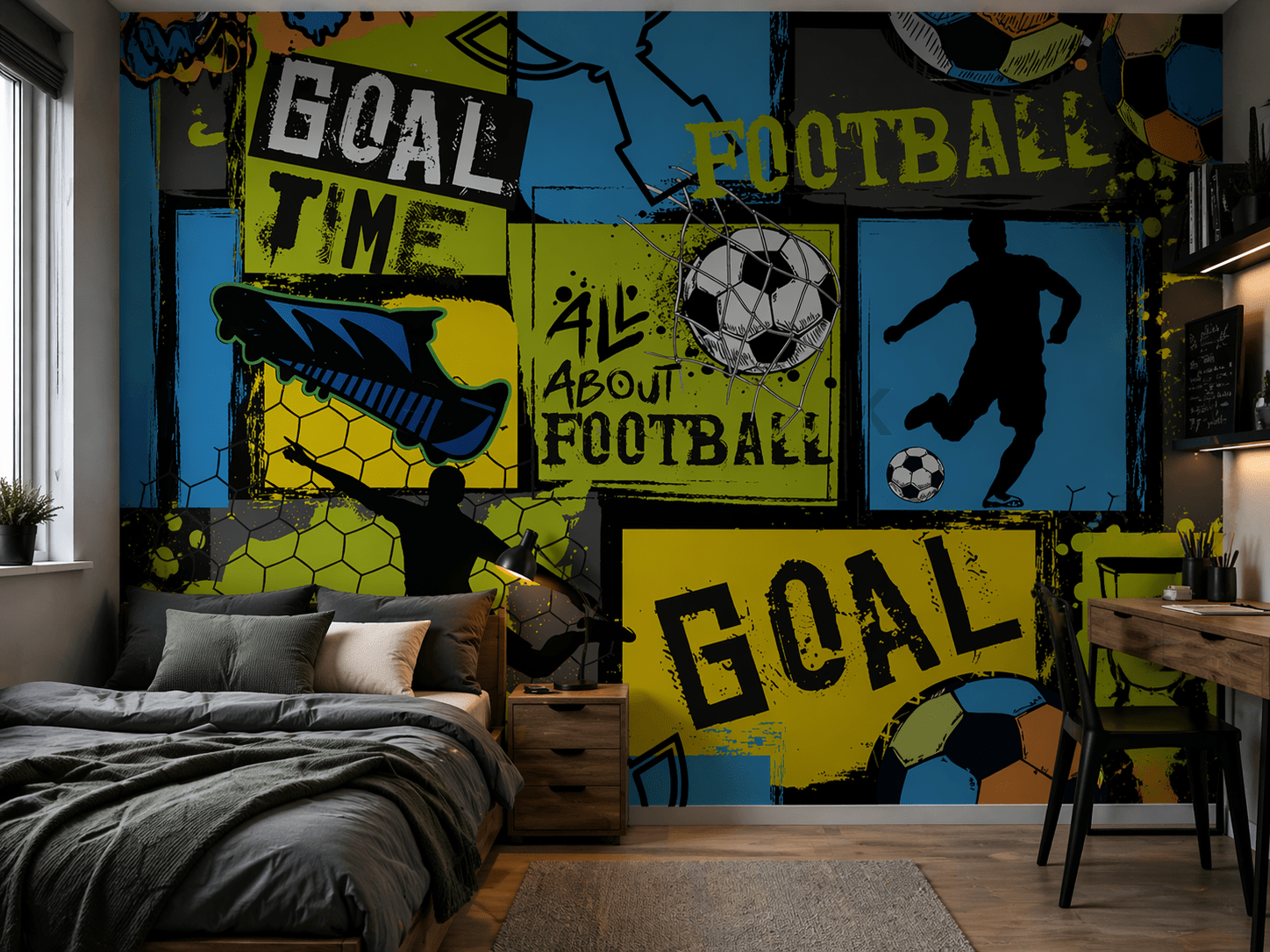 PAPEL DE PAREDE FUTEBOL BOLAS COLOR