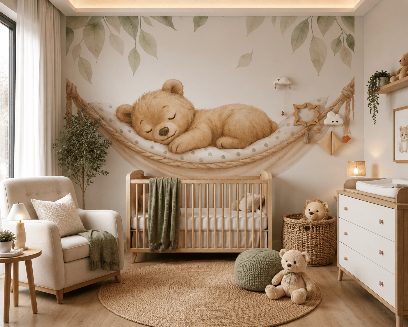 PAPEL DE PAREDE URSO DORMINDO NA REDE
