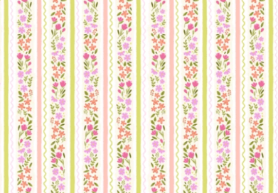 PAPEL PAREDE CANDY LISTRAS COM FLORES FLORAIS AQUARELA