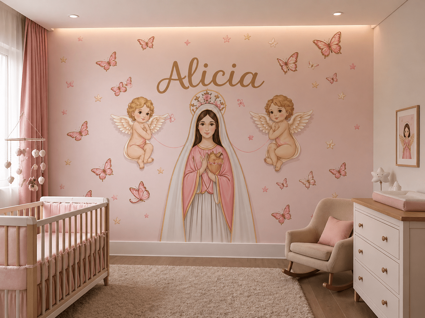 PAPEL PAREDE MARIA MAE DE JESUS NOSSA SENHORA COM NOME PERSONALIZADO