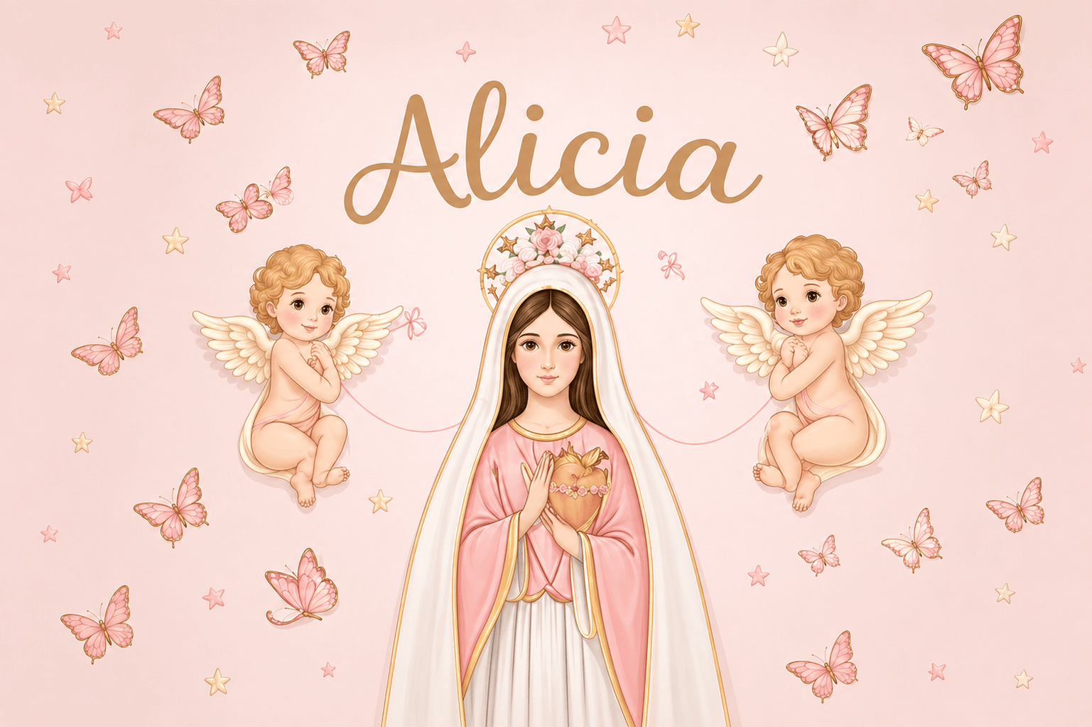 PAPEL PAREDE MARIA MAE DE JESUS NOSSA SENHORA COM NOME PERSONALIZADO